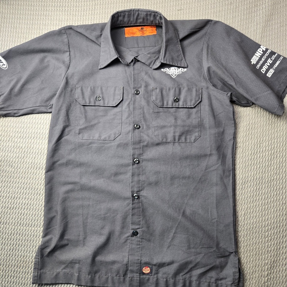 Red‎ Kap Copart Work Shirt Mens S Gray Short Sleeve Automotive Mechanic Ripstop